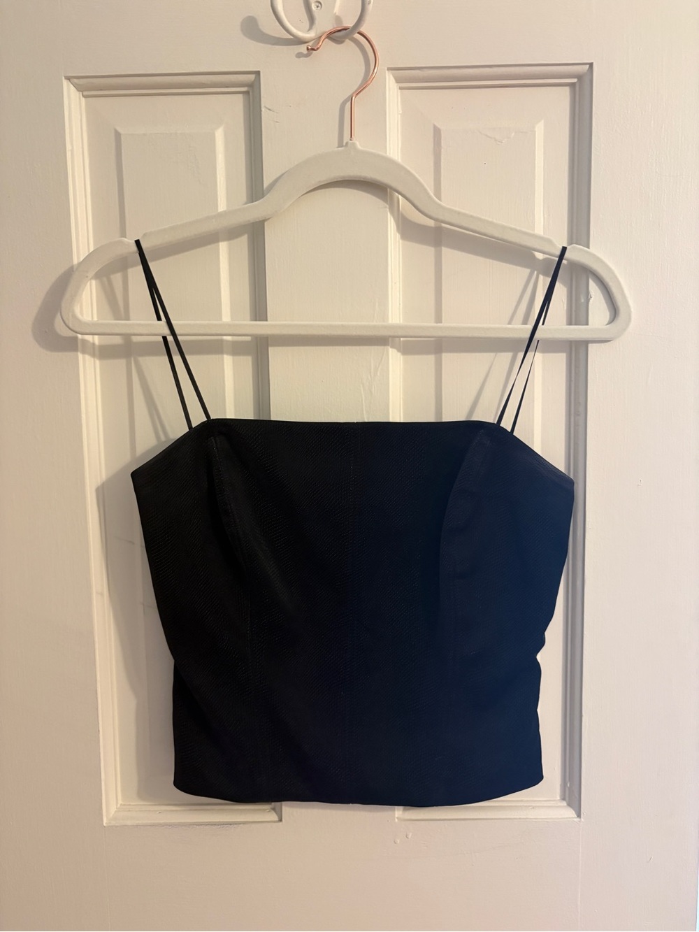 Black Spaghetti Strap Crop Top